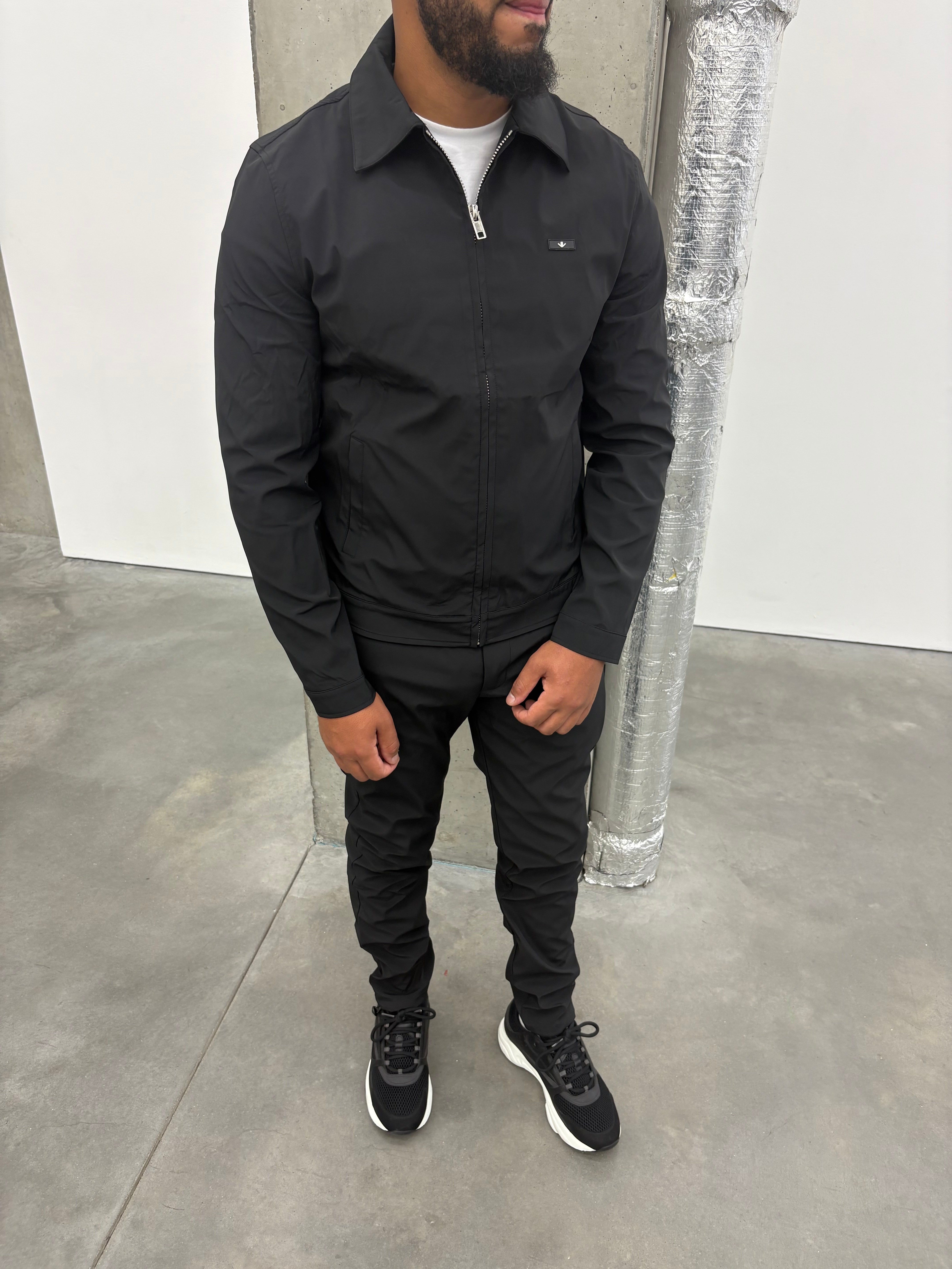 Black Lux Zipped VV Jacket