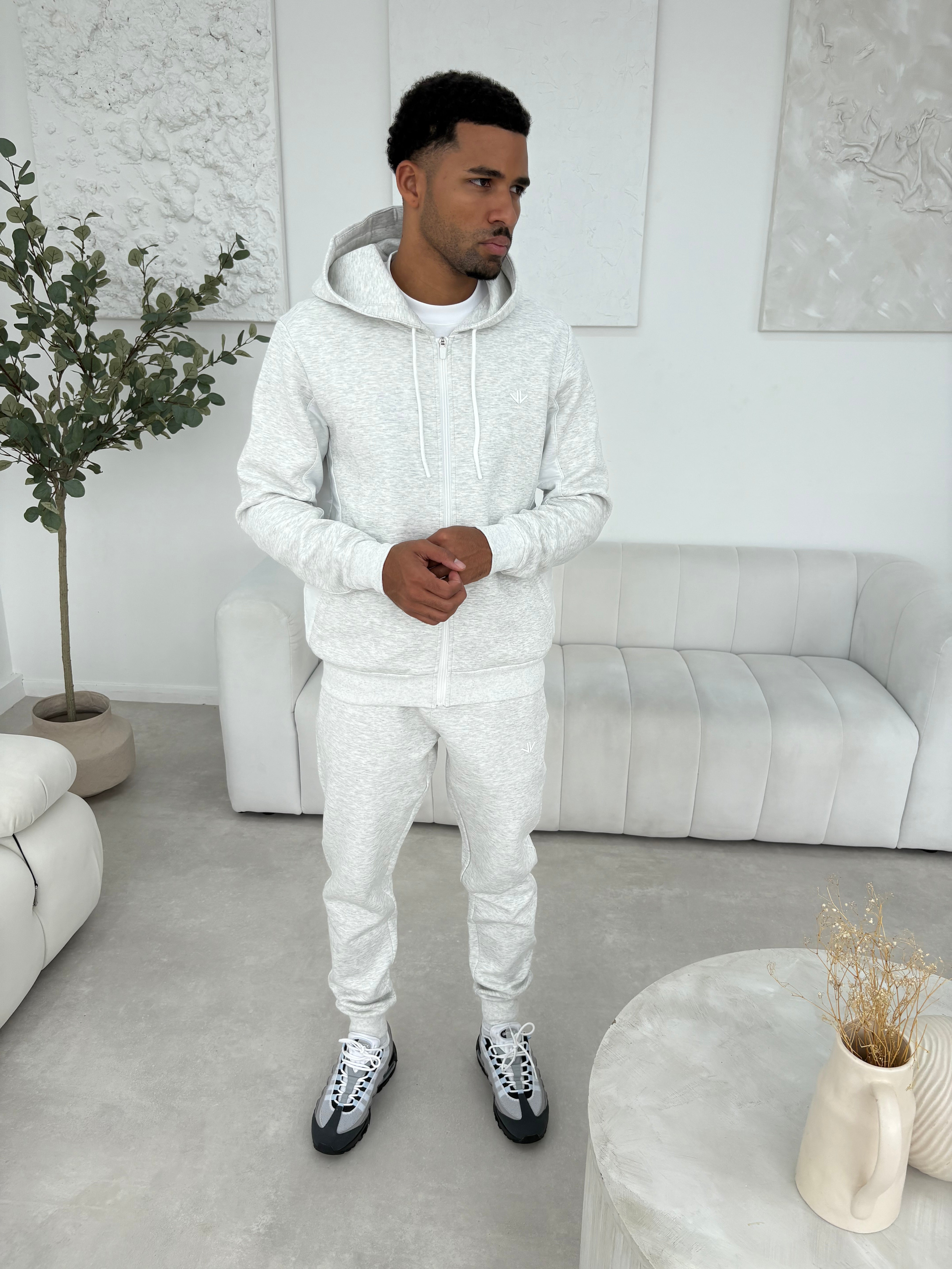 Light Grey Tech Zipped Hoodie