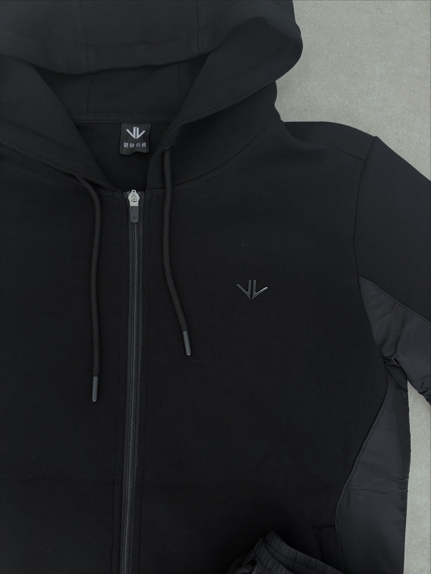 Black Tech Zipped Hoodie
