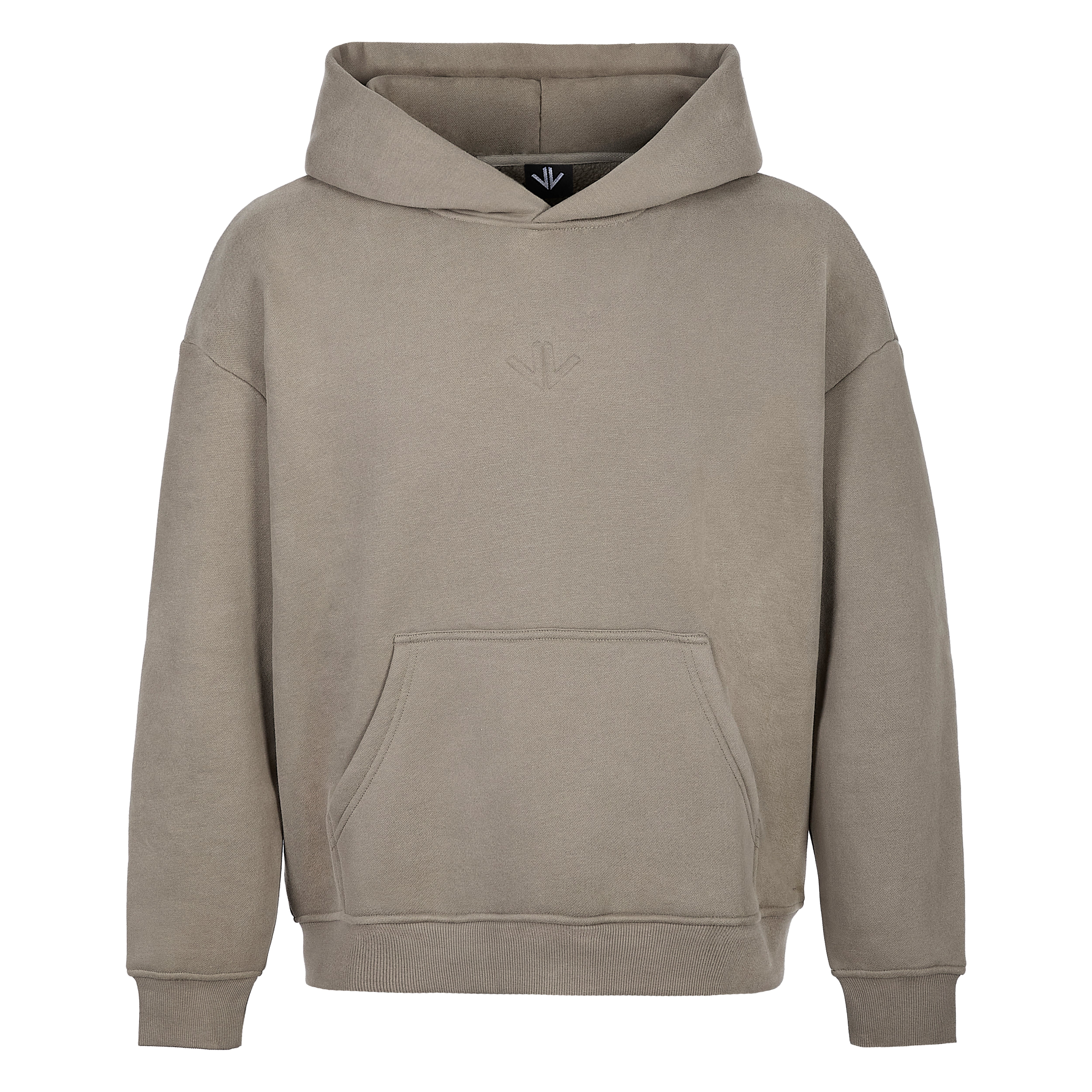 Khaki Polar Fleeced Relaxed Hoody