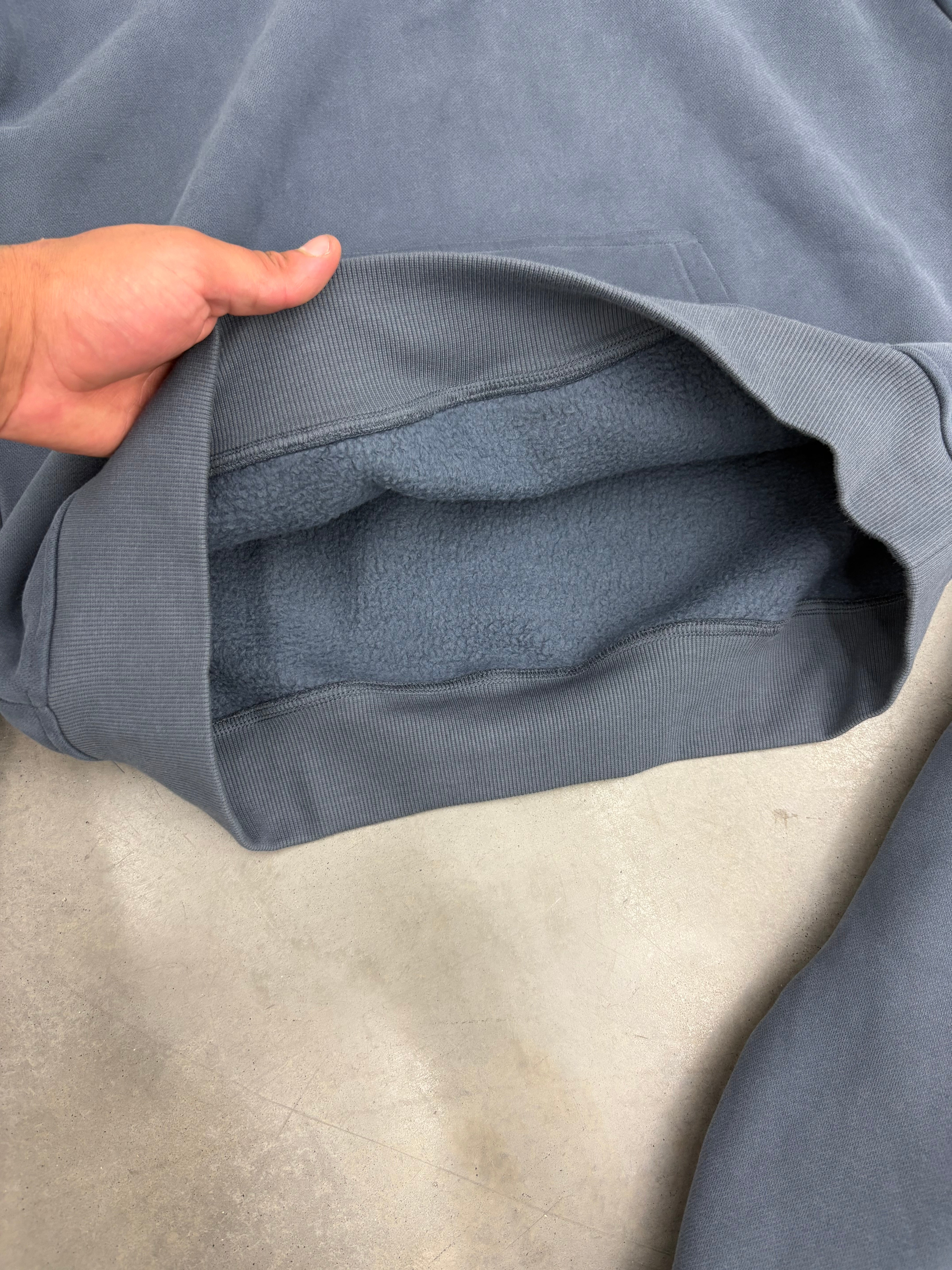 Smoke Blue Polar Fleeced Relaxed Hoody