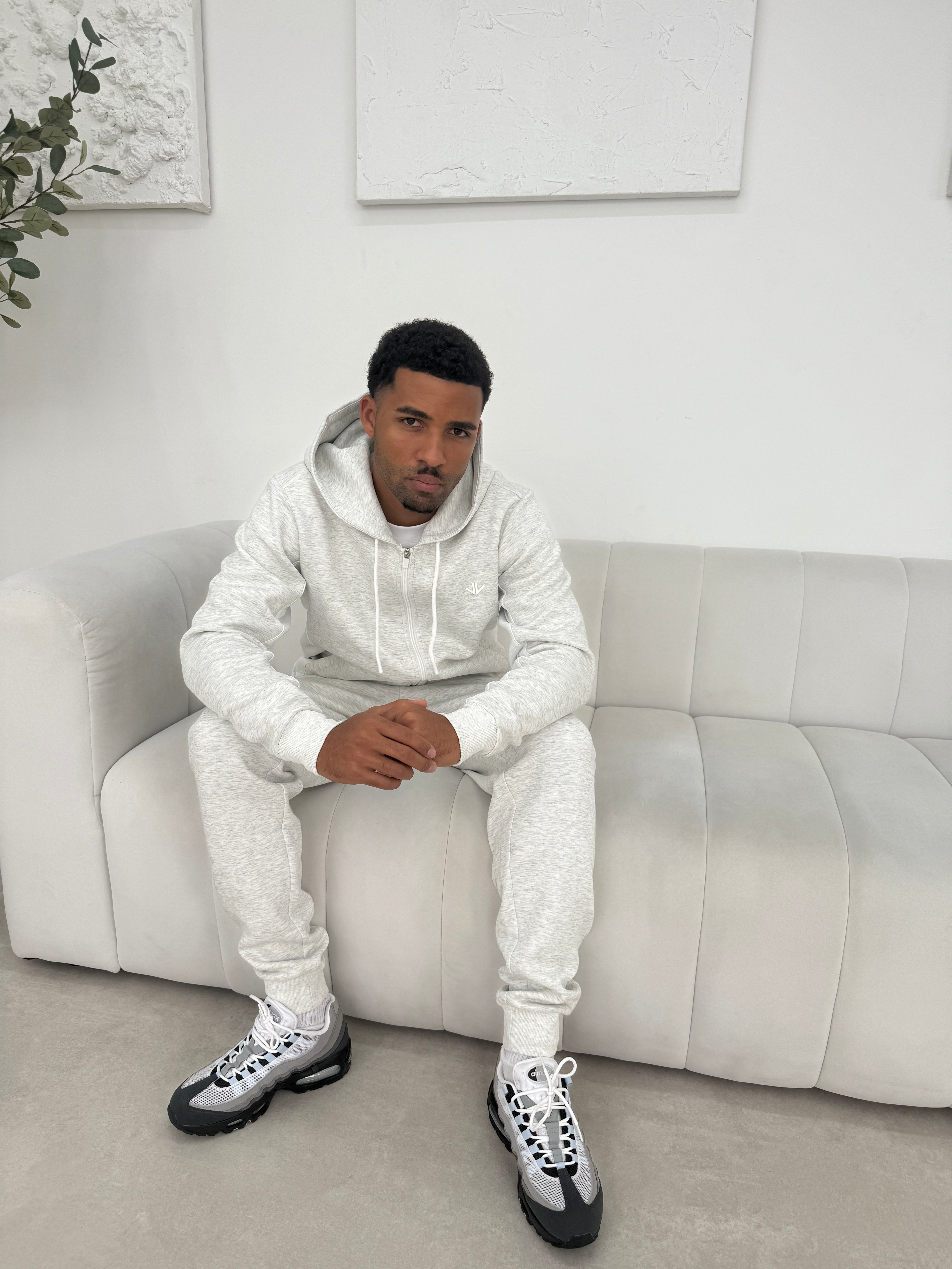 Light Grey Tech Zipped Hoodie