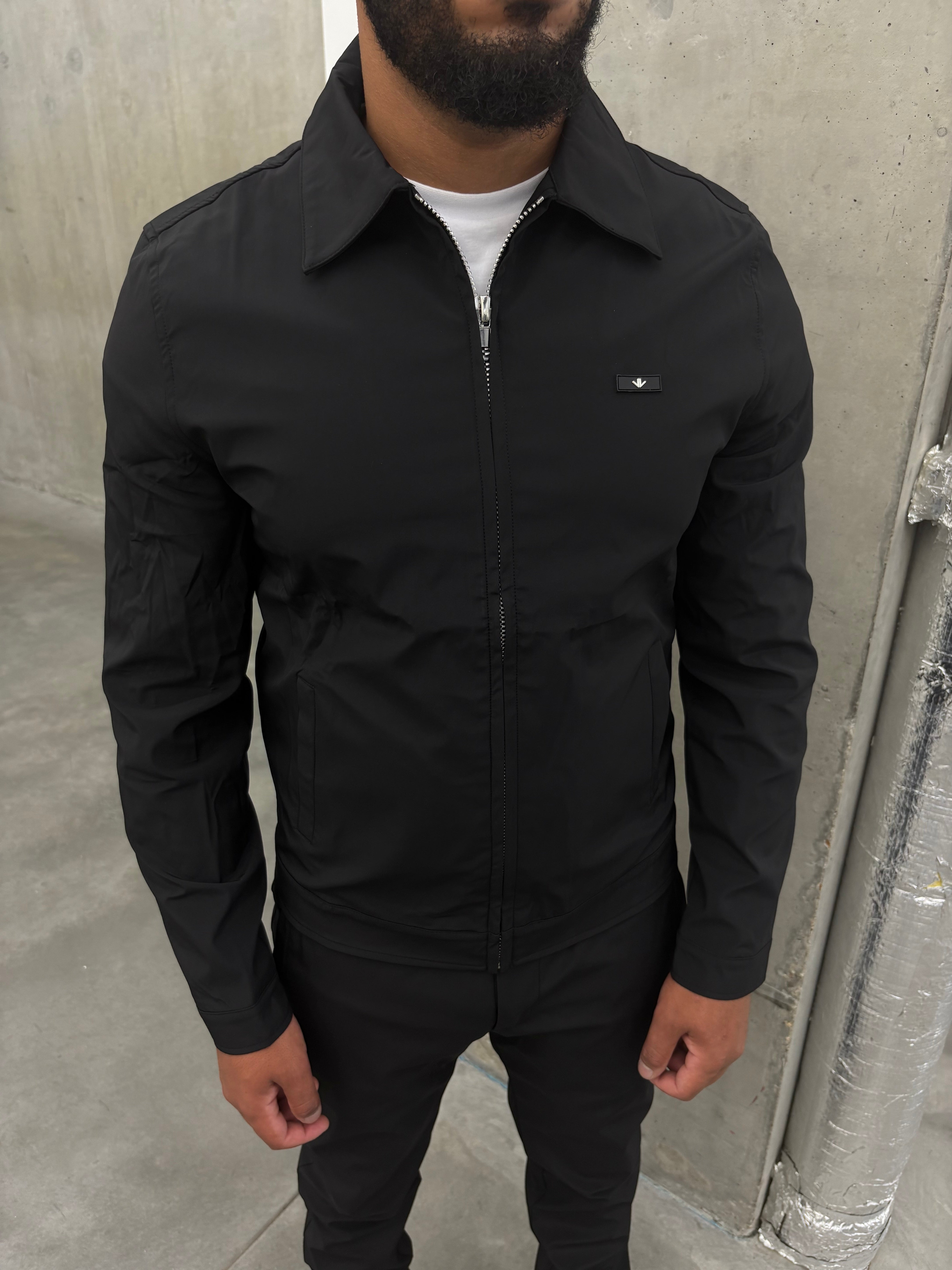 Black Lux Zipped VV Jacket