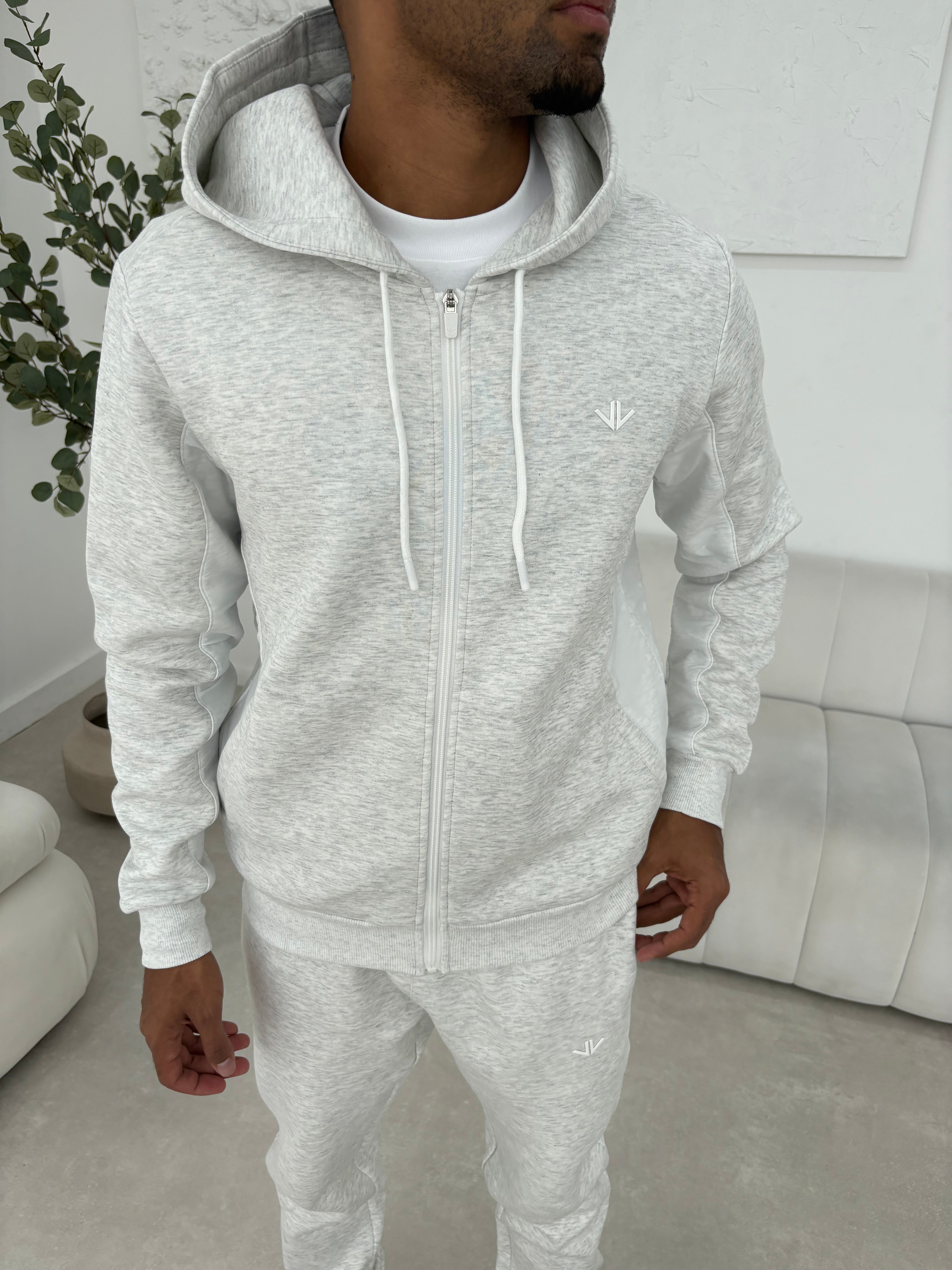 Light Grey Tech Zipped Hoodie
