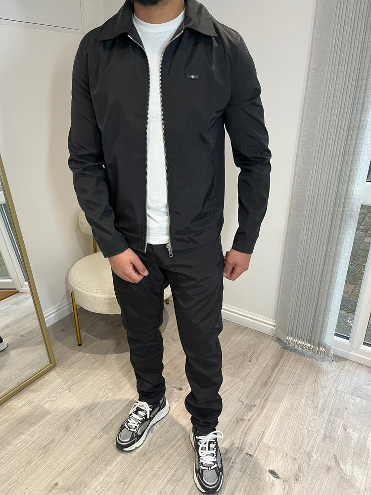 Black Lux Zipped VV Jacket