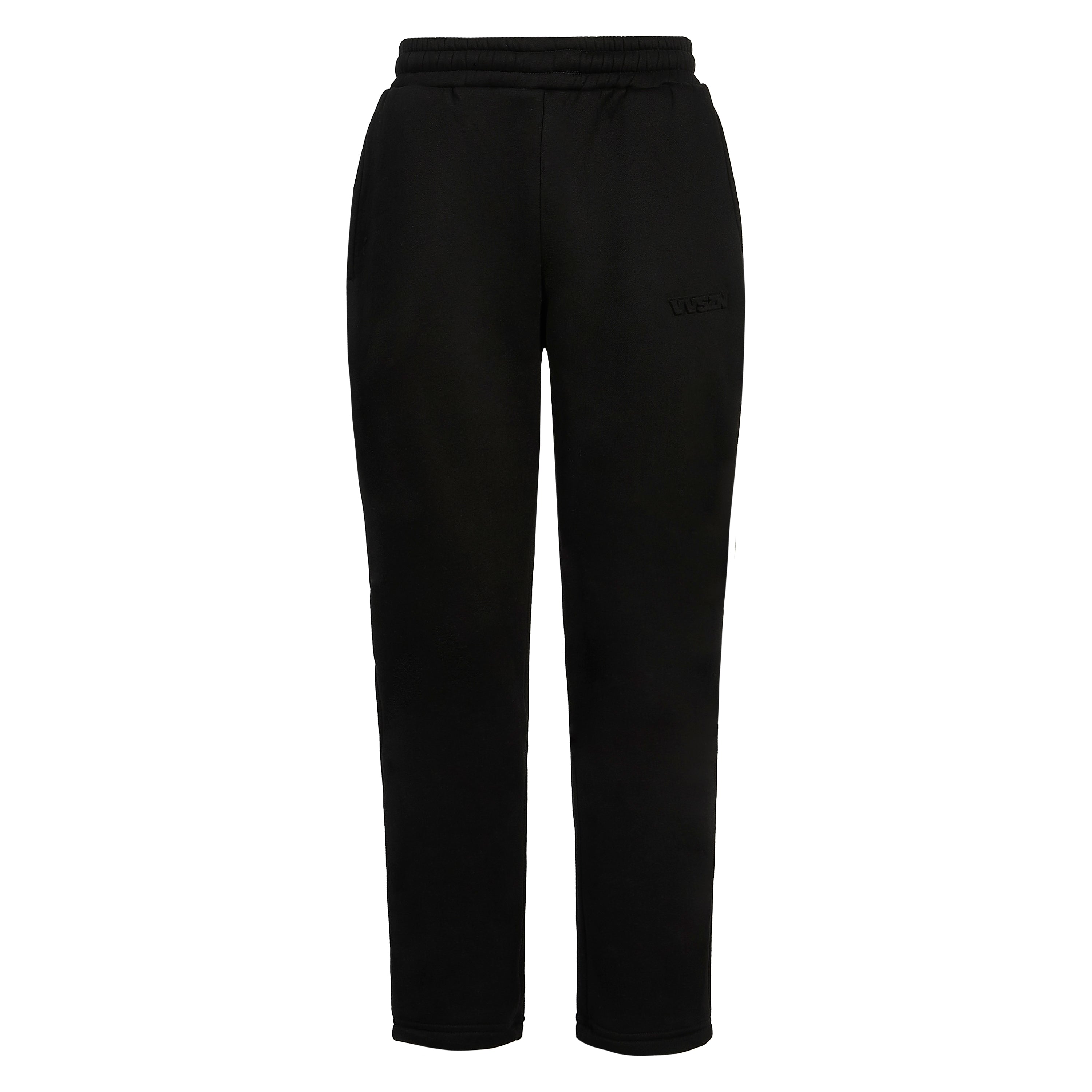 Relaxed Black Fleeced Joggers
