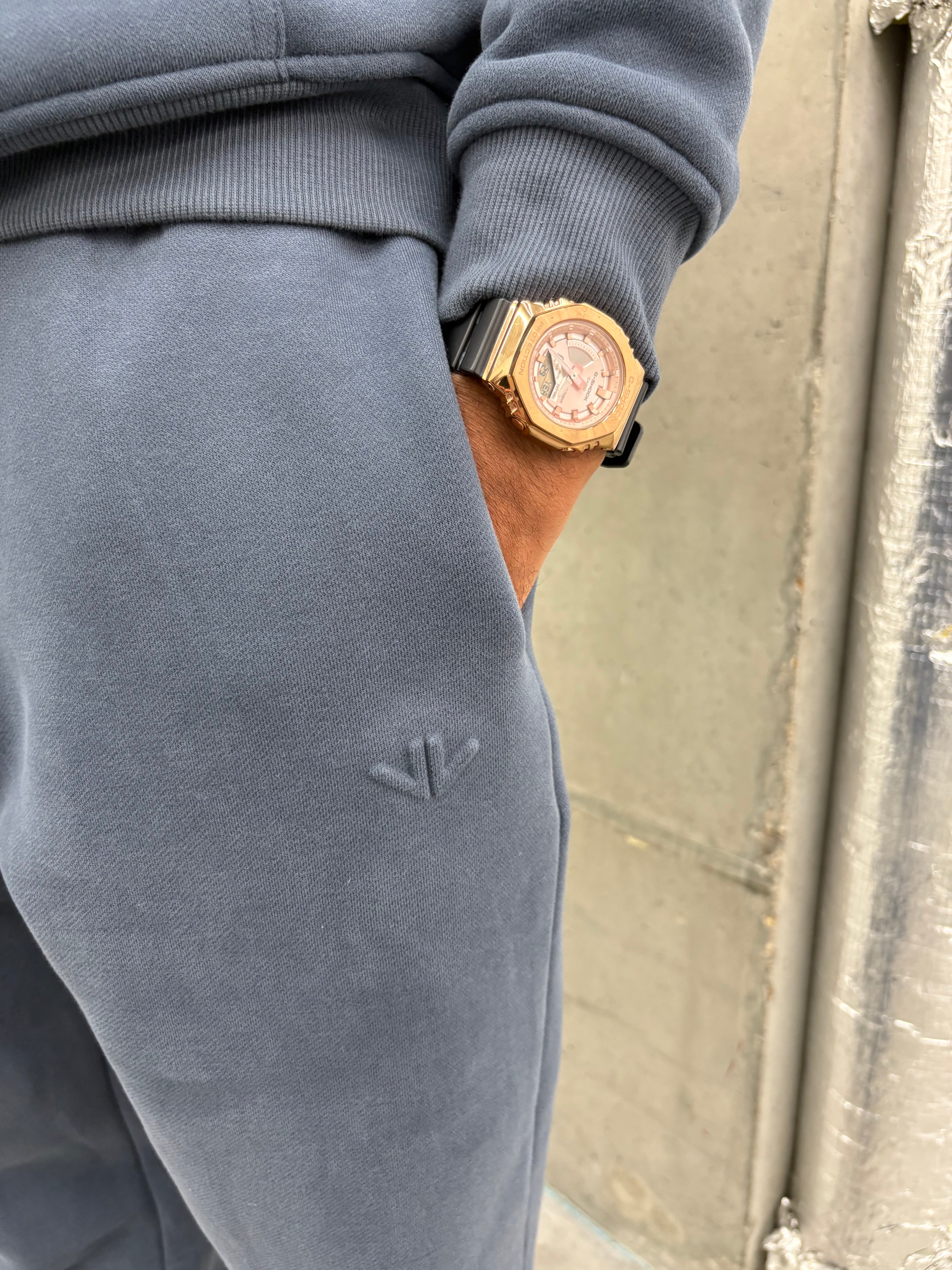 Smoke Blue Polar Fleeced Joggers