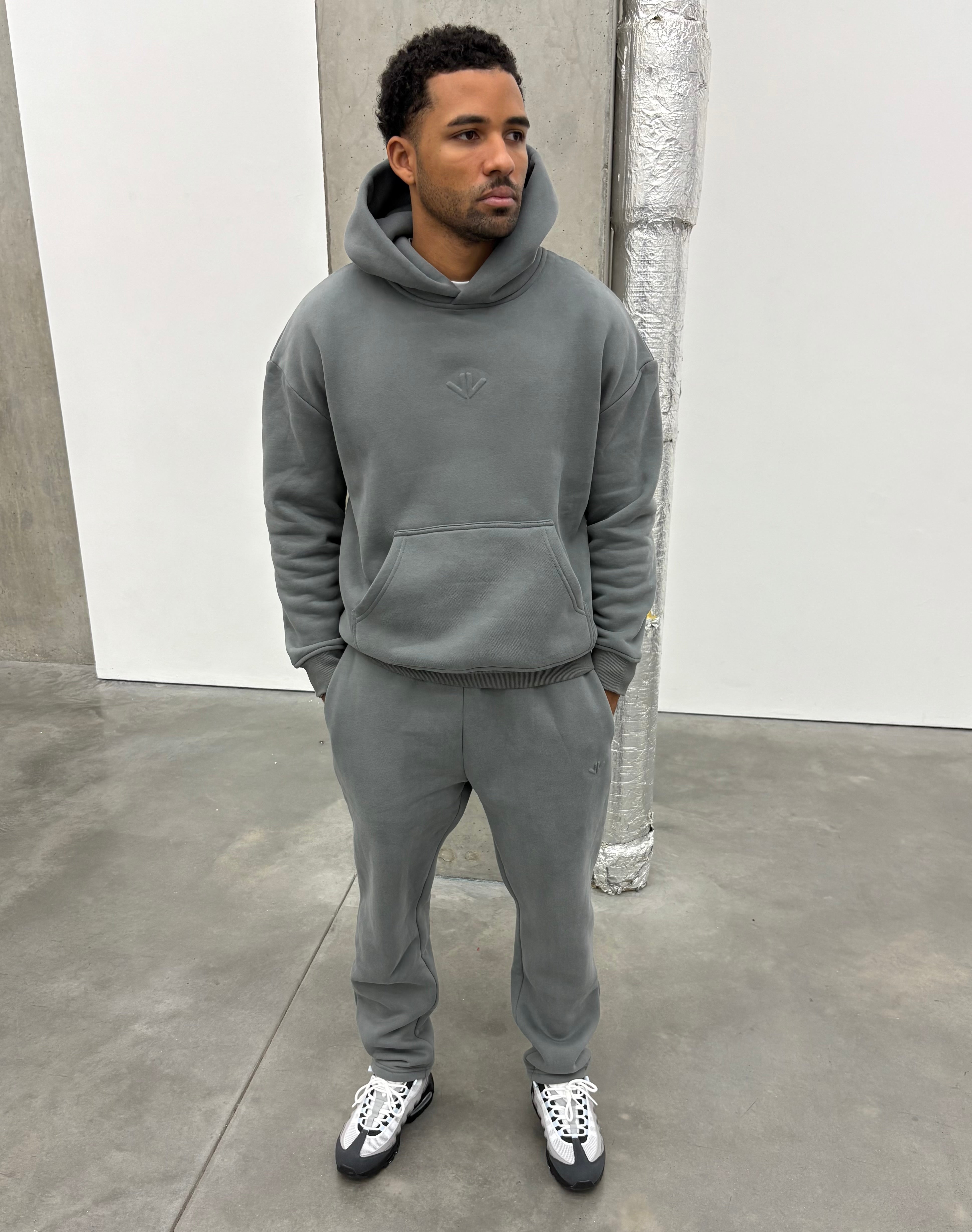 Dark Grey Polar Fleeced Hoodie