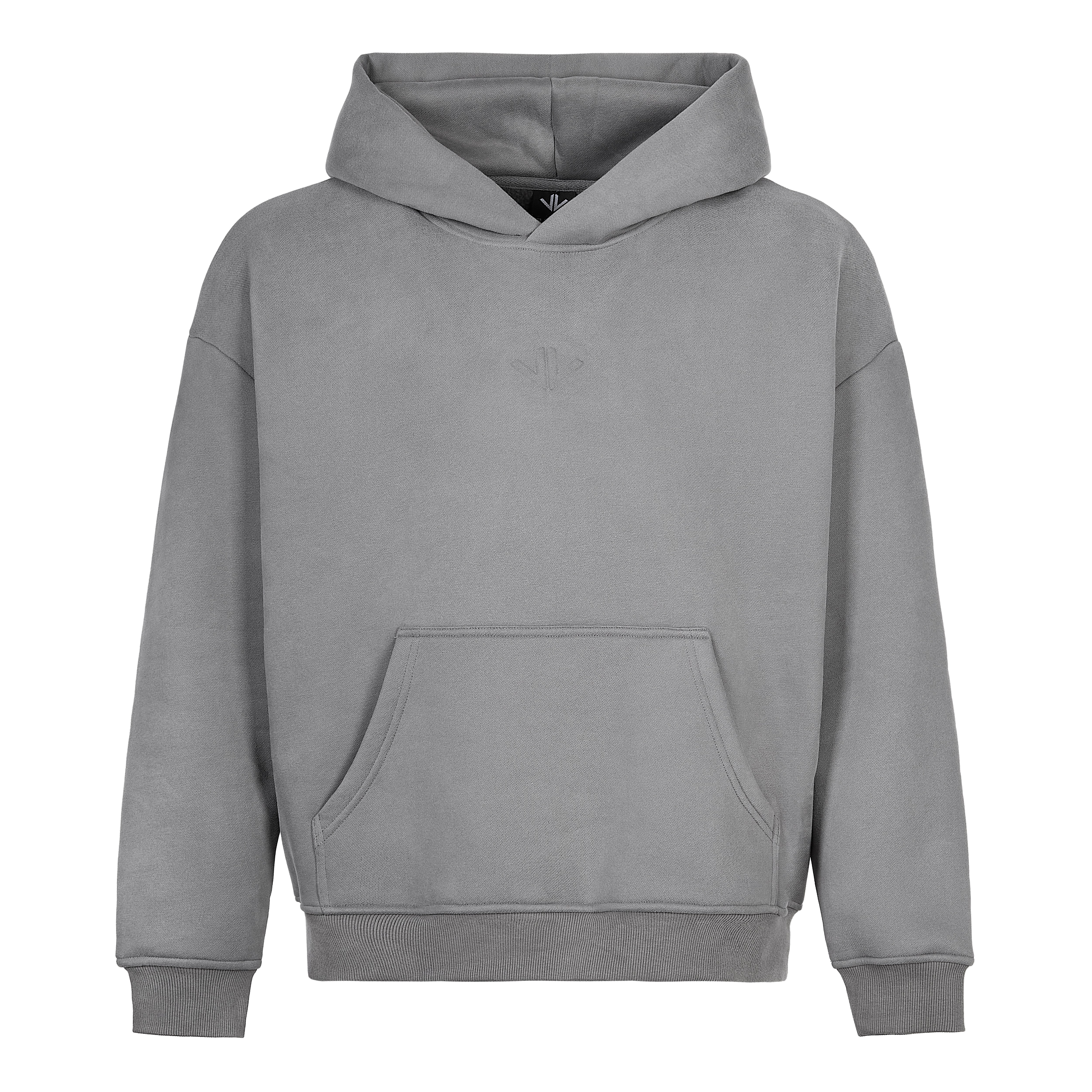 Dark Grey Polar Fleeced Relaxed Hoodie