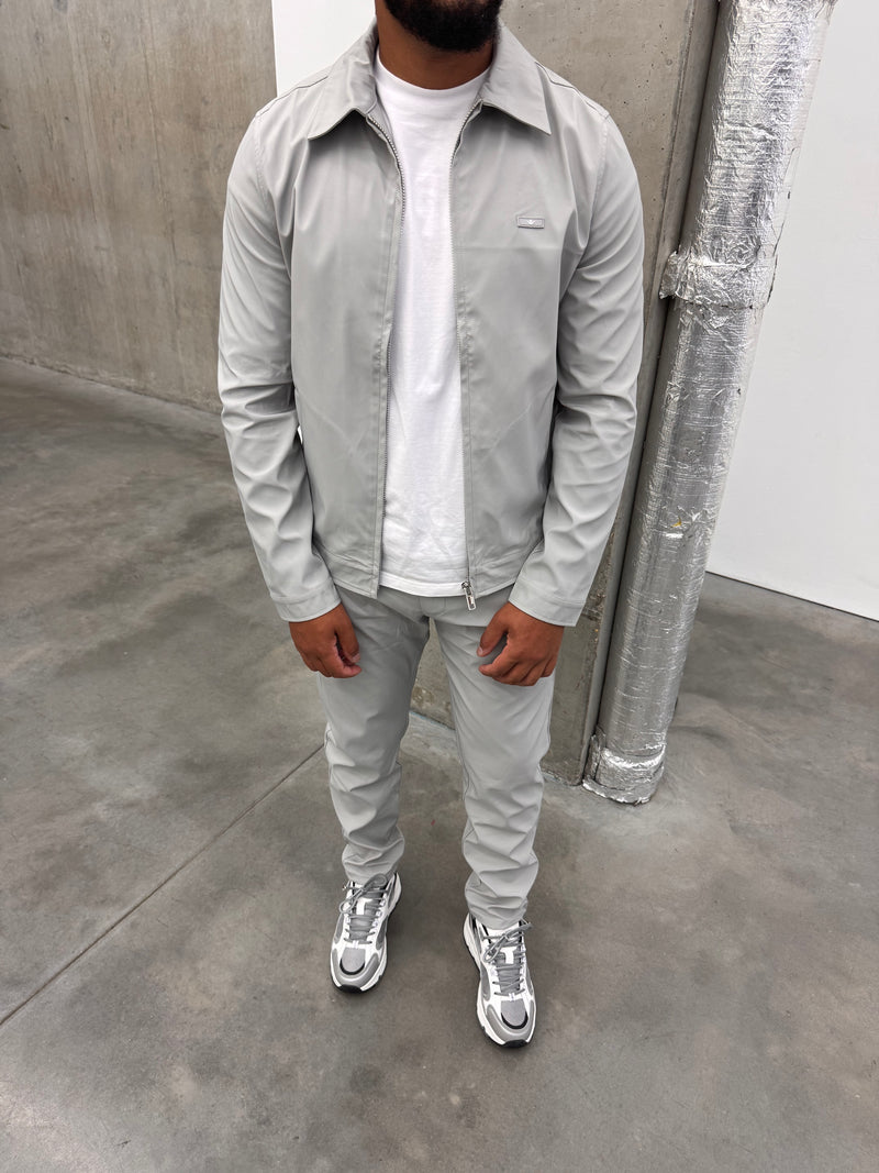Light Grey Lux Zipped Jacket