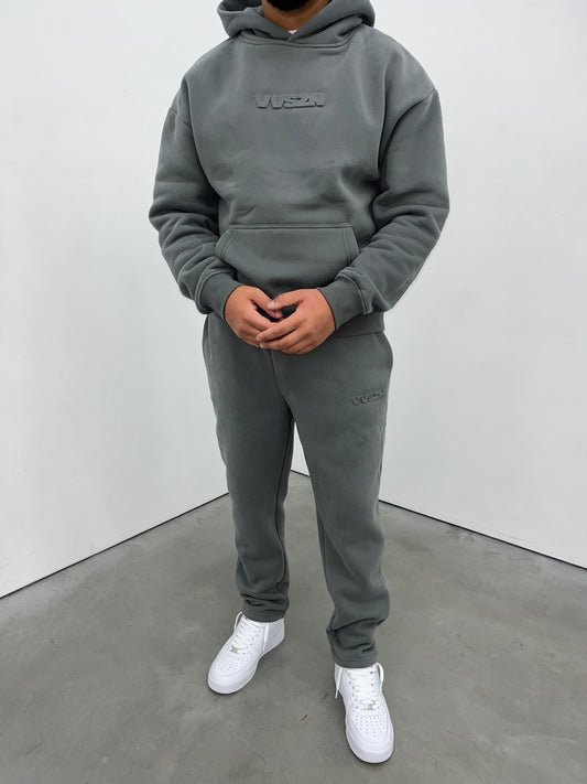 Relaxed Dark Grey Fleeced Joggers